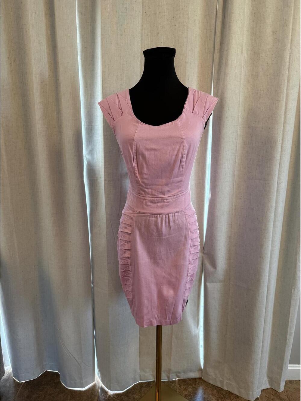 The Romance Pink Pleated Detail Dress